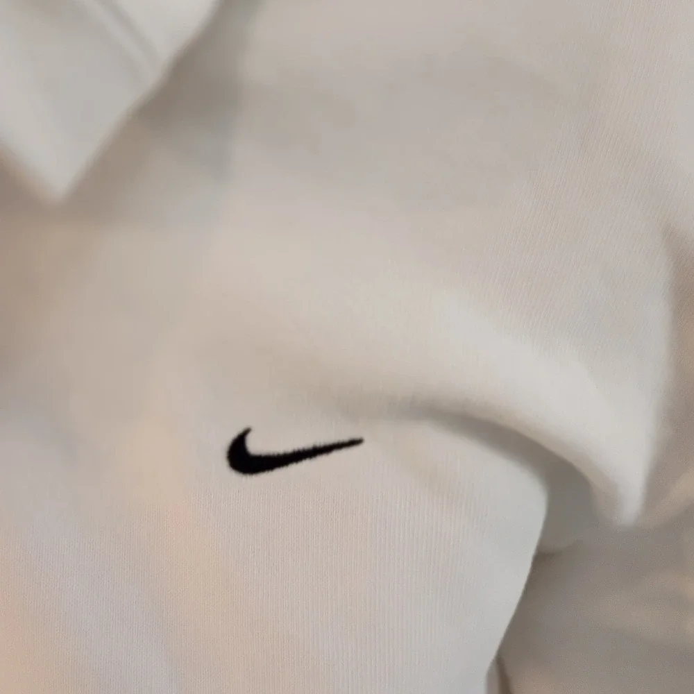 Nike White‎ Full Zip Hoodie Embroidered Swoosh Logo Sweatshirt Girls Large 12-14